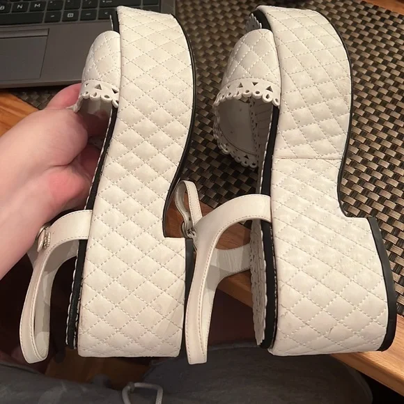 100% Authentic Chanel Quilted Platform Sandals - Picture 9 of 11